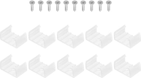 MACHSWON LED Strip Light Clips 40Pcs Mounting Bracket Fixing Clips Plastic Clamp Holders with Screws for 18mm-20mm Neon RGB Light Cable Ribbon Translucent