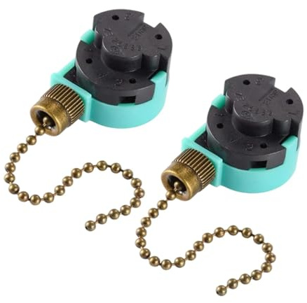 MagiDeal Lot de 2 interrupteurs marche/arrêt pour ventilateur de plafond, avec chaîne perlée 4 fils, accessoires de remplacement pour lampes murales et, Chaîne de Traction En Bronze