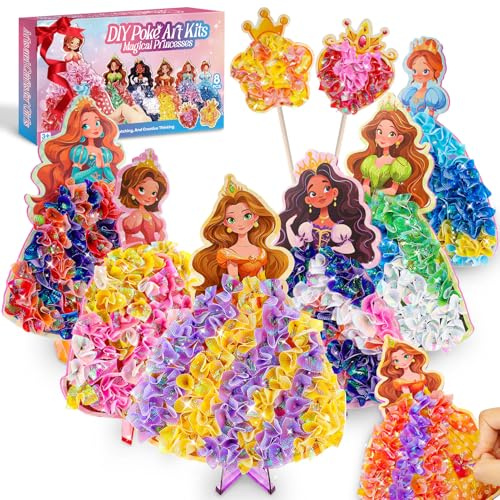 Leksakber Bastelset Kinder ab 5-9 Jahre, Prinzessin Geschenk Mädchen Spielzeug ab 5-10 Jahre Basteln 5 6 7 8 9 10 Jahre Kreatives für Mädchen Blumen Basteln Kindergeburtstag