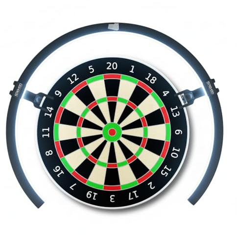 Dartboard Light Surround Ring Light with LED 270° Shadowless Adjustable Brightness Dart Board Lighting System, Heavy-Duty Metal Clamp Mount, Tool-Free Assembly, Universal Fit for Dartboards & Cabinets