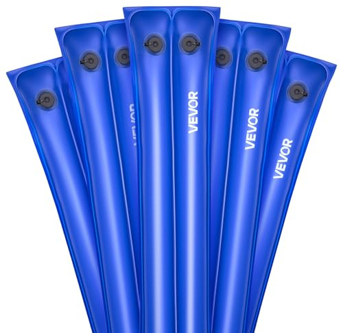 VEVOR Bolsas de Agua para Cubiertas de Piscina, 5 Piezas, 300 x 30 cm Bolsa de Tubos de Peso de Doble Cámara PVC con Tapón de Rosca Hermético para Cubierta de Piscina Enterrada de Invierno, Azul