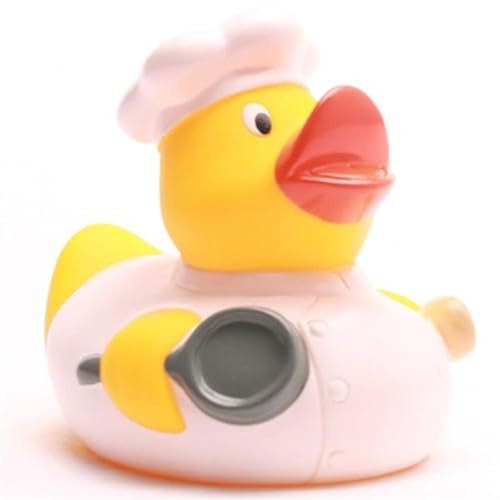Duckshop I Badeente Koch II I Quietscheente Chef I Quietscheentchen L: 8,5 cm I Geschenk Küchenpersonal I Präsent Gastronomen I Für Sammler