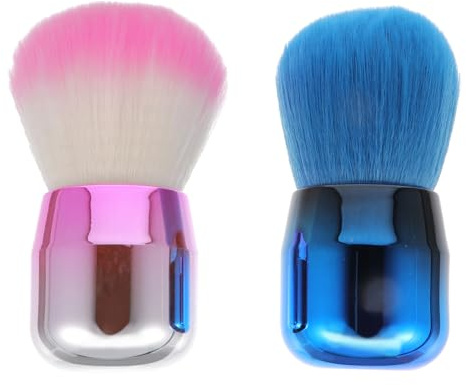 DECHOUS 2pcs Mushroom Shaped Cosmetic Powder Foundation Brush Set Lightweight and Easy to Carry, Suitable for Professional and Home Use with Artificial Fiber and Plastic Material