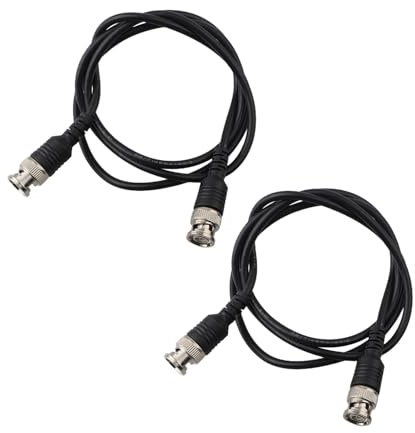 JoyousMall 2 Pack BNC to BNC Male Leads 1m, 50 Ohm Coaxial Signal Source Cables for Oscilloscope CCTV Security Camera Video Probe, Black