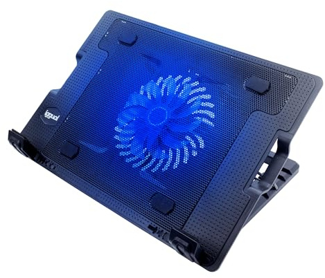 iggual – Base Refrigeradora Portátil de hasta 17” con 1 Ventilador Ultra Silencioso, Base Ajustable y Antideslizante con 4 Alturas, Incluye Cable USB-A (RP1V17)