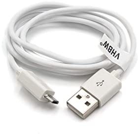 vhbw Kabel USB auf Micro USB 1m weiß kompatibel mit Sony A6400 ILCE-6400, A7 III (ILCE-7M3 / ILCE-7M3K), HDR-AZ1, HDR-AZ1VR, Alpha 6400 ILCE-6400