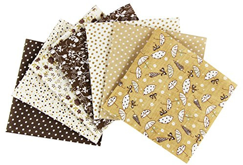 aufodara 7 Piezas Telas Patchwork 50 x 50cm Cuadrado Tela de Algodón Impresa Tela Algodon para Coser Manualidades Bricolaje Retales Costura (Marrón)