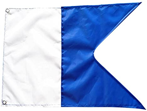 freneci Drapeau de Signal Bleu et Blanc 50 x 35 cm Drapeau Alpha BANNIÈRE Sports Nautiques