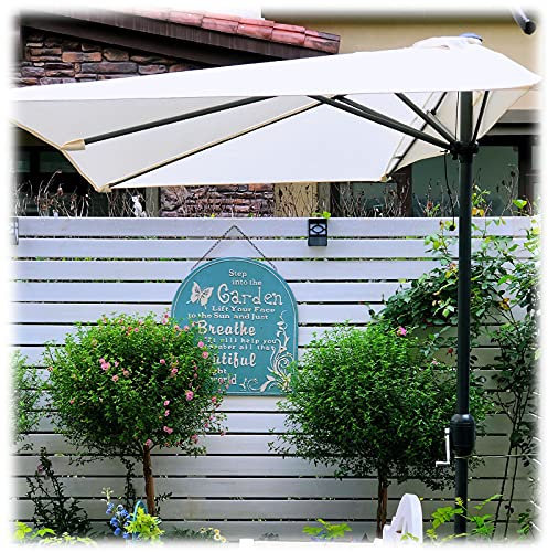 OOOMG 250cm*120cm Rechteckig Halbe Sonnenschirme Mit Kurbel, Balkonschirm Wasserdicht Marktschirm Für Garten,Terrassen,Schwimmbäder,Höfe