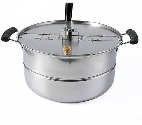 MNSRRN Handgekräftige Popcorn-Maschine, Gas-Typ-Multifunktions-Popcorn-Extruder, kommerzieller Edelstahl-Popcorn-Computer mit Griff