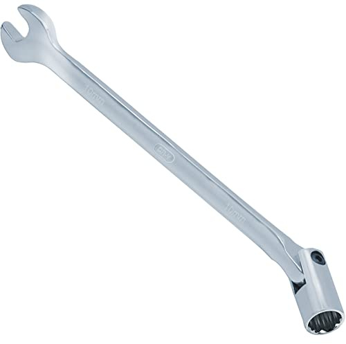 AICARS 10mm Socket Combination Wrench with 17cm Long Open-end & Socket Double Head Metric Spanner Wrench 180 Degree Rotating 12 Point Socket head