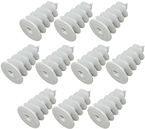 AERZETIX - C57879 - Satz von 10 Spiraldübel Ø8x50 mm für befestigung in isolierung polystyrol polyurethan EPS XPS - für schrauben 4.0-4.5 mm - kopfdurchmesser 25 mm - aus kunststoff