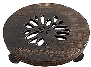 KIZQYN Bonsai Display Stands Trolley with 360° Rotating Casters Rolling Tray Heavy Duty Potted Plant Stand Trolley Casters Rollers for Indoor Outdoor Potted Ornaments Ornament Base (Color : B)