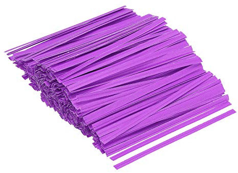PATIKIL Twist Ties 3.5 Paper Closure Tie for Party Tying Gift Bags, Candy, Bread, Arts Crafts Purple Pack of 500