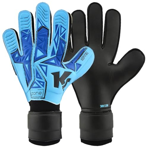 KEEPERsport Torwarthandschuhe - Zone RC - 3mm Grip - Fussballhandschuhe für Erwachsene und Kinder - Größe 4-11, Blau
