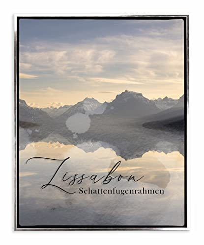 BIRAPA Lissabon Bilderrahmen 90x120 cm in Schwarz Silber zum Befüllen, 3D Bilderrahmen, Rahmen für Leinwände, Holzrahmen, Schattenfugenrahmen für Keilrahmen