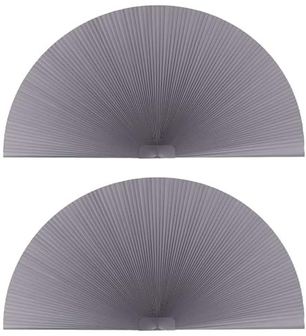 LUCKUP 2 Packungen Bogen-Fensterblenden, halbrund, verdunkelnd, Plissees (Radius: 61 cm), zweifarbig, halbrund, zellulär, einfach zu schneiden und zu installieren, Grau-Weiß