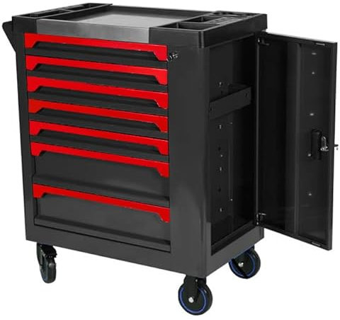 JOMAFA Carro de Herramientas 7 cajones con Puerta Lateral, sin Herramientas