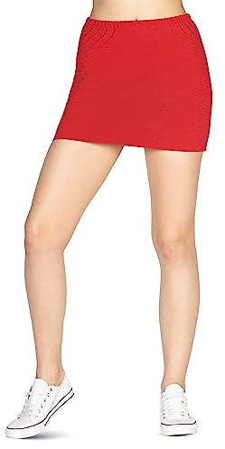 NYS Damen Kurzer Rock - Shirtverlängerung, Minirock aus Baumwolle - Damen Variotube-Nierenwärmer, Shirtverlängerung, der Nierenwärmer, Sportausführung Businessrock Rot Größe S
