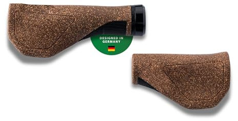 CONTEC Fahrrad-Griff MERGE City Ergo Kork, Gummi, D3-Dreikomponenten, 96/140 mm Länge, Ergonomische Flügel, Stoßdämpfung, G-Link-System, braun, Paar