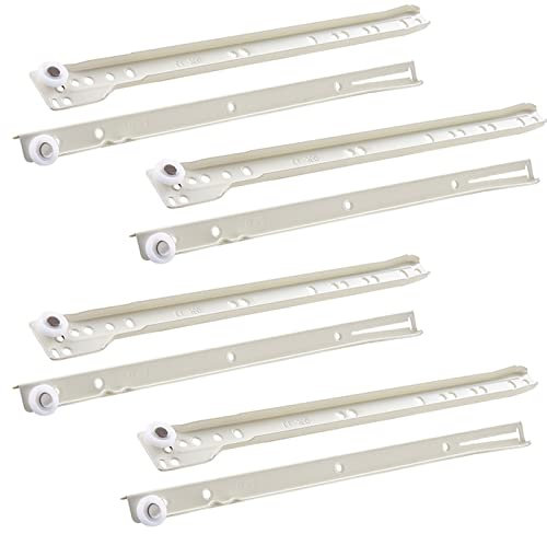 IkErna Metallläufer Für Holzschubladen, 4 Stcs Küchenschrankschubladen Folien -Teleskop -Schleife -Guide -Ladung 25-50 Kg/White/18Inch