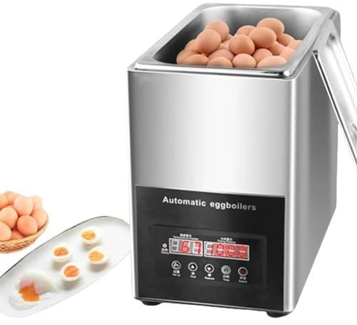 DPQYJPP Cuociuova A Sorgente Calda da 800 W, 50 Pezzi, Macchina per Cottura Intelligente per Uova, Intervallo di Controllo della Temperatura 30~90 ° C, Cuociuova Elettrico per Ristorante