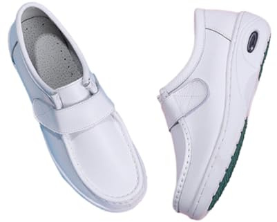 Scarpe da Infermiera Casual da Donna, Scarpe da Infermiera da Lavoro Regolabili Antiscivolo in Pelle Comode da Donna, Arch Support Mocassini Traspiranti da Donna, Sanitario(37 EU)