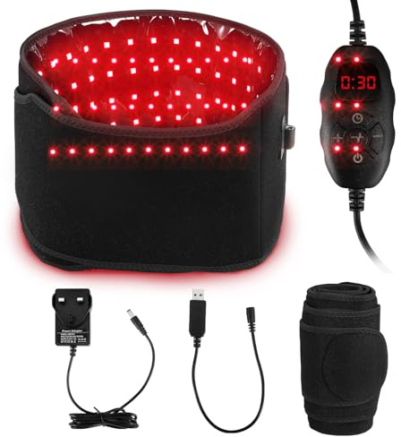 Red Infrared Light Device,Red Infrared Lamp Belt with 105PCS 660/850nm Light Beads,Red Light Lamp Belt with 5-Level Adjustable & Timer for Back, Shoulder, Arm, Muscle