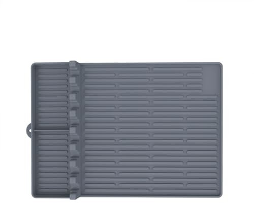 Dafape Grill Mat for Blackstone, Barbecue Griddle Pad Side Shelf Mat for Outdoor Kitchen Countertop Spatula Cooking Silicone Reusable BBQ Accessories Protective Mat (Gray)