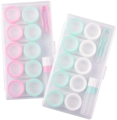 minkissy Elegant 2 Pack Case Box Portable and Leakproof for Travel Tweezers and Bottle Safe Storage