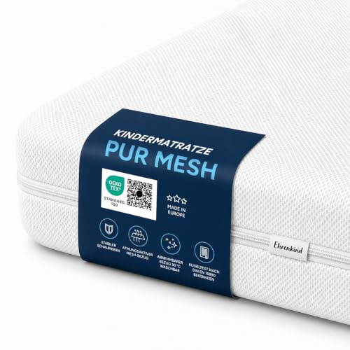Ehrenkind® Babymatratze PUR MESH | Baby Matratze 70x140 Standard 100 by Oeko-TEX | Kindermatratze 70x140 aus hochwertigem Schaum und Hygienebezug