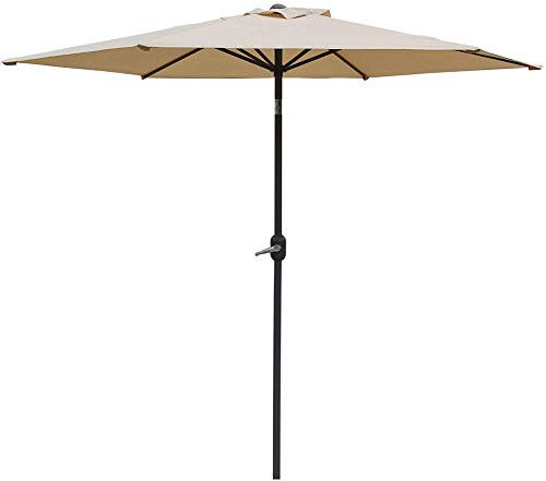 Parasol suspendu en porte-à-faux de 2,7 m/8,6 pieds, parasol de plage inclinable, abri facile à ouvrir avec manivelle, protection UPF 50+ pour jardin extérieur, terrasse, patio, tente pare-soleil