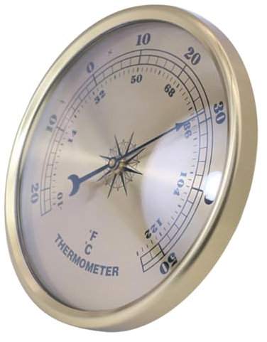 HOMSFOU Robustes Kreisförmiges Metallthermometer Genaues Außentemperaturmessgerät Für Garage Und Zuhause