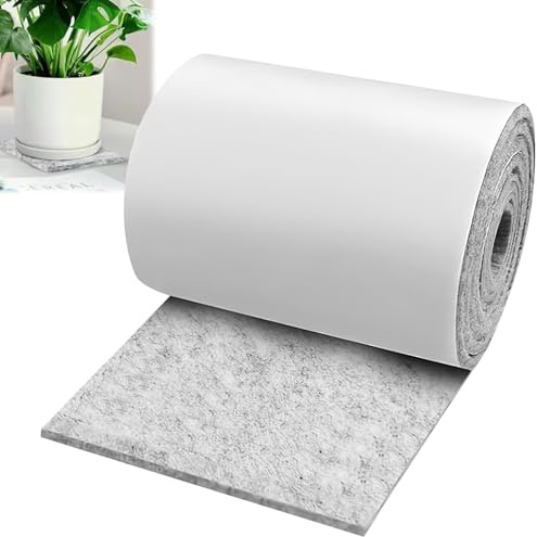 Filtband självhäftande 5 m x 10 cm x 0,4 cm filtremsor självhäftande filt filt tejp filtglidare rulle för stolar möbler eller fönster kondensationsabsorberande anticondensation fuktabsorberande (5M-10