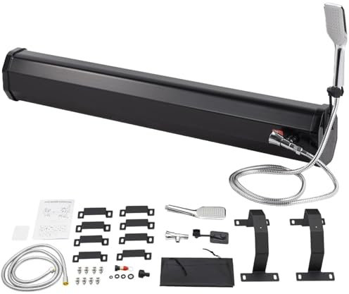 Douche De Camping Portable, Montage Sur Galerie De Toit, Douche De Voyage Tout-Terrain 18 L (4,7 Gallons)/20 L (5,2 Gallons)/30 L (7,9 Gallons), Avec Pommeau De Douche Flexible,20L(5.2gallon)