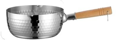 GHHZML Suppentopf 430 Edelstahlpfanne Holzgriff Eintopftöpfe Braten Wok Kochtopf Milchtopf Küchenutensilien Praktisches Kochgeschirr(20cm)