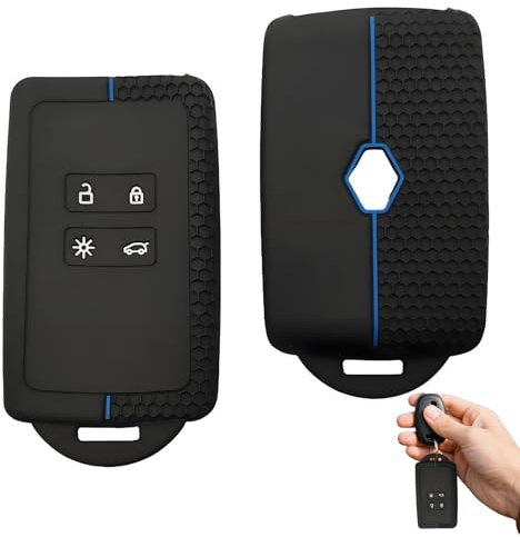 2 STK Autoschlüssel Hülle für Renault,Renault Arkana,Silikon Renault Clio Autoschlüssel Hülle,Dacia Renault Autoschlüsselhülle,Duster Schlüsselhülle - Silikon Schlüsselhülle - 3 Tasten (Dunkel Blau).