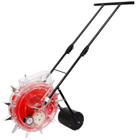SFQEVHRZ Garden planter， Portable Manual Seeder w/Seed Box, Hand-Push Roller Seeding and Fertilizer Applicator, Row Planter Corn Planter Seeder(7 Nozzles)