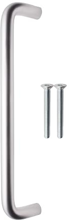EAI Satin Door Pull Handle, 300 x 19mm Commerical Door Pull D Handle Satin Aluminium for Schools, Offices, Shops & More