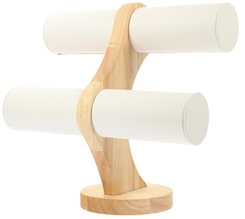 IMIKEYA Présentoir à Montres et Bracelets en Bois Double Niveau Support de Rangement Stable pour Bijoux Étagère de Table Compacte pour Organisation d'Accessoires de Poignet