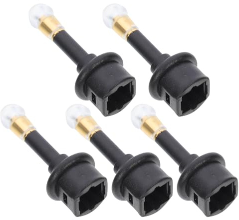Garneck Adattatore Audio Ottico Digitale da 35 MM Jack Femmina a Mini Maschio Protezione da Sovratensione Uscita Cuffie L/R Set da 5 Pezzi Compatibile per Impianti Audio Digitali e