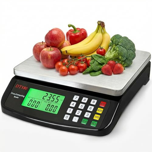 Báscula digital de cocina de 30 kg, báscula de alimentos comercial con función de conteo y tara, báscula de cálculo de alta precisión, robusta para panadería, carne, productos, envío y correo