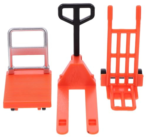 Toyvian Ensemble Jouet Mini Chariot Élévateur et Outils Chantier Miniatures pour Garçon et Filles, Petite Taille Orange, Véhicule de Chantier Ludique Éducatif, Jeu de Construction