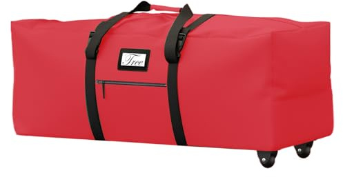 Zfyauhm Christmas Tree Storage Bag With Wheels Extra Large Durable Waterproof 600D Oxford Christmas Tree Bag With Adjustable Shoulder Straps Fits 7.5/9 FT. Tall Trees