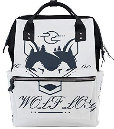 MONTOJ Running Wolf Canvas Reisetasche Campus Rucksack One Size 5