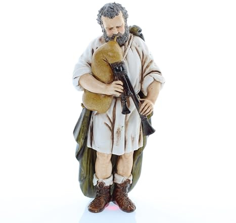 Moranduzzo Dudelsackspieler für Krippe 13 cm Maßstab 1:15 - Unzerstörbare Krippenfiguren - Stil 700', Handbemalt, Offizielles Produkt, Hergestellt in Italien, Bildhauer M. Landi