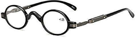 Hd Anti-Müdigkeit Lesebrille Pc Schwarz Runde Rahmen Harz Linse Presbyopie Brille - 1.5