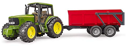 bruder 02057 - John Deere 6920 mit Wannenkippanhänger | Traktor mit Kippanhänger für Bauernhof und Landwirtschaft, Maßstab 1:16