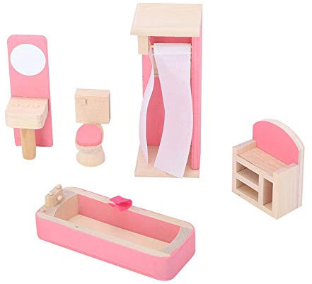 1:12 Mini Puppenhaus Möbel Sets Holz Miniatur Möbel Pretend Play Spielzeug Simulation Schlafzimmer Spielzeug Set für Kinder (Toilette)