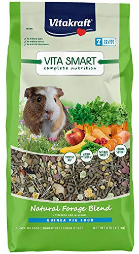 Vitakraft Vita Smart Guinea Pig Food - Complete Nutrition - Premium Fortified Blend with Timothy Hay for Guinea Pigs, 8 Pound (Pack of 1)